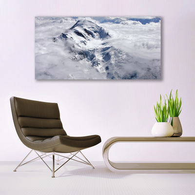 Canvas print Mountain fog landscape grey white