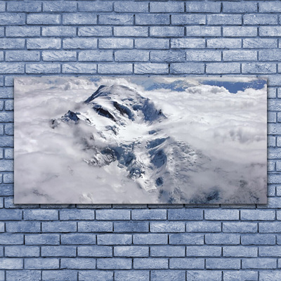 Canvas print Mountain fog landscape grey white