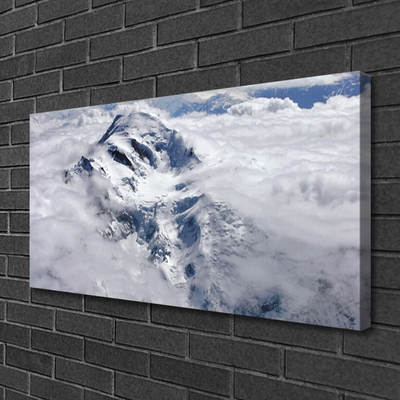 Canvas print Mountain fog landscape grey white