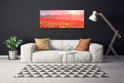 Canvas print Meadow flowers nature red green