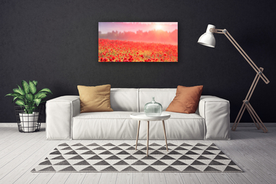 Canvas print Meadow flowers nature red green