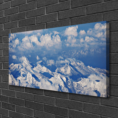 Canvas print Mountain clouds landscape white blue grey