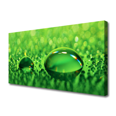 Canvas print Waterdrop art green