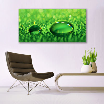 Canvas print Waterdrop art green