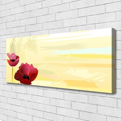 Canvas print Flowers floral red green