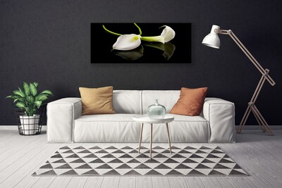 Canvas print Flowers floral white black