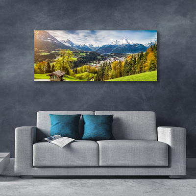 Canvas print Alps landscape green blue