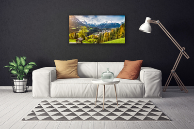 Canvas print Alps landscape green blue