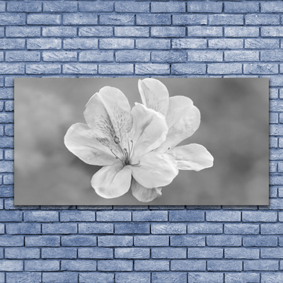 Canvas print Flowers floral white grey