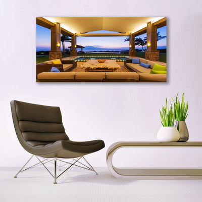 Canvas print Inner space architecture brown
