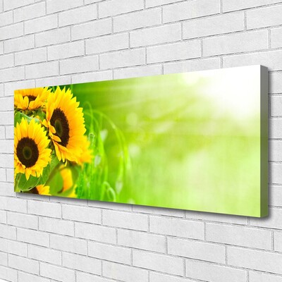 Canvas print Sunflowers floral brown yellow green