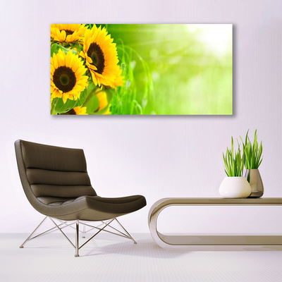 Canvas print Sunflowers floral brown yellow green