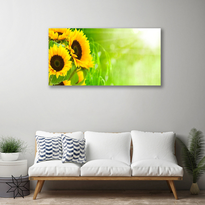 Canvas print Sunflowers floral brown yellow green