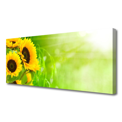 Canvas print Sunflowers floral brown yellow green