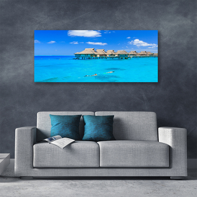 Canvas print Sea architecture blue