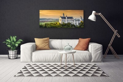 Canvas print Château landscape green grey yellow