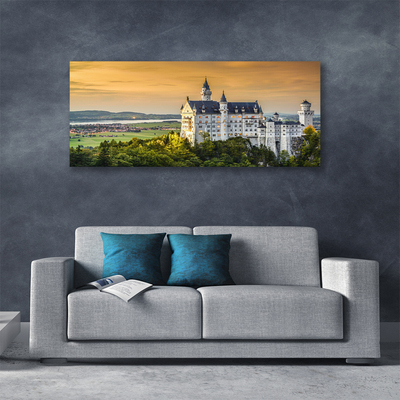 Canvas print Château landscape green grey yellow