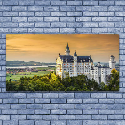 Canvas print Château landscape green grey yellow