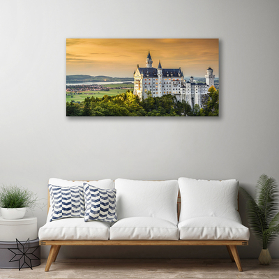 Canvas print Château landscape green grey yellow