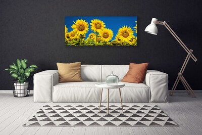 Canvas print Sunflowers floral yellow green