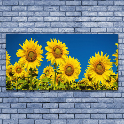 Canvas print Sunflowers floral yellow green