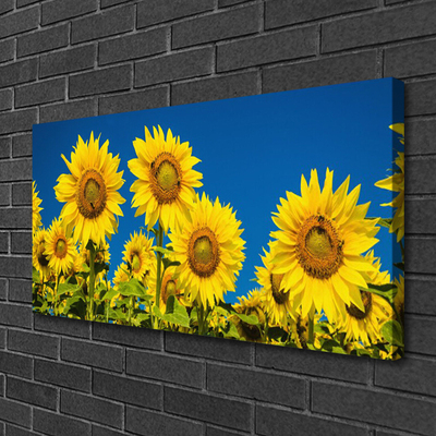 Canvas print Sunflowers floral yellow green