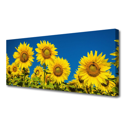 Canvas print Sunflowers floral yellow green