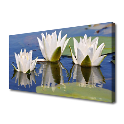 Canvas print Flowers floral white green