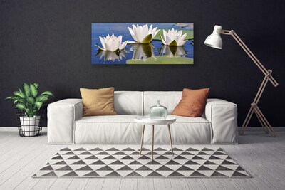 Canvas print Flowers floral white green