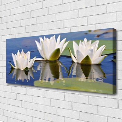 Canvas print Flowers floral white green