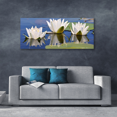 Canvas print Flowers floral white green