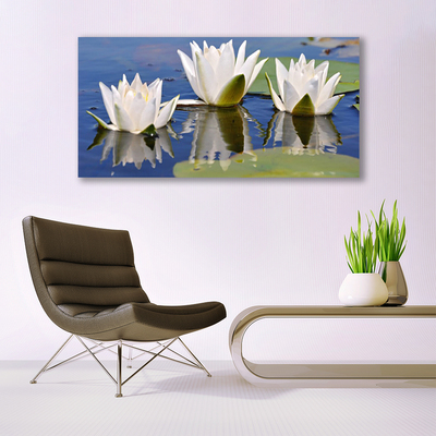 Canvas print Flowers floral white green