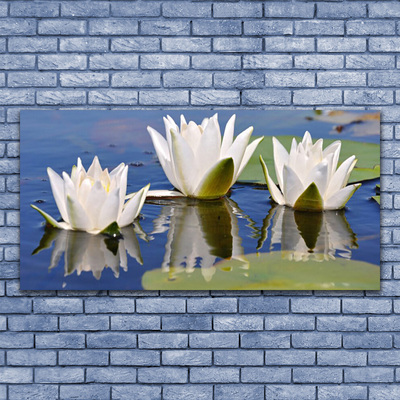 Canvas print Flowers floral white green