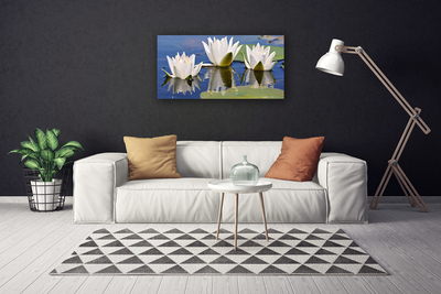 Canvas print Flowers floral white green