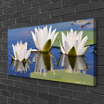 Canvas print Flowers floral white green