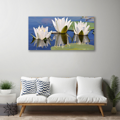 Canvas print Flowers floral white green