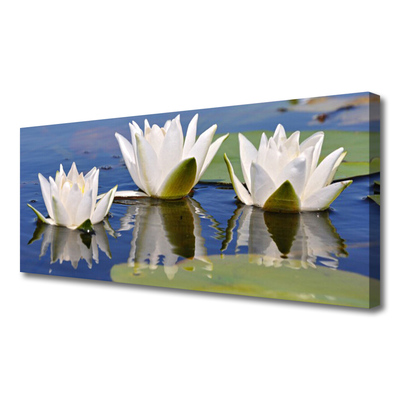 Canvas print Flowers floral white green