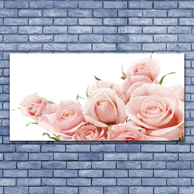 Canvas print Roses floral beige white
