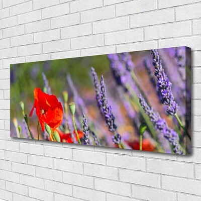 Canvas print Flowers floral red purple green