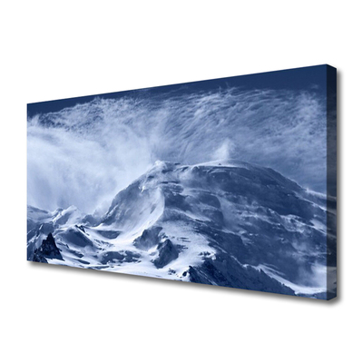 Canvas print Mountains landscape grey white