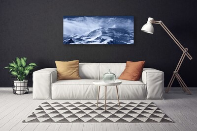 Canvas print Mountains landscape grey white