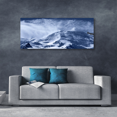 Canvas print Mountains landscape grey white