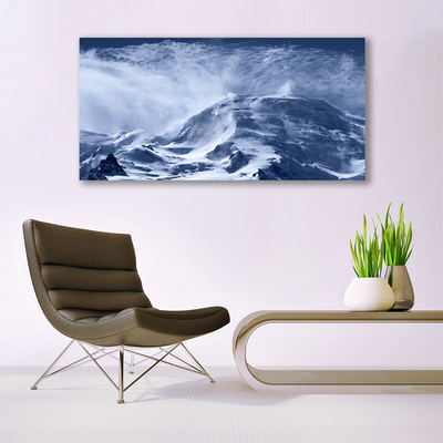 Canvas print Mountains landscape grey white