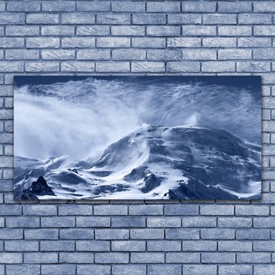 Canvas print Mountains landscape grey white