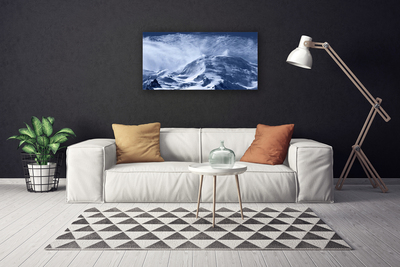 Canvas print Mountains landscape grey white