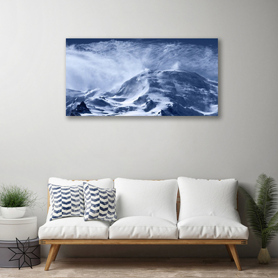 Canvas print Mountains landscape grey white