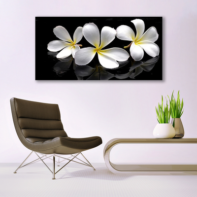 Canvas print Flowers floral white black