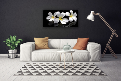 Canvas print Flowers floral white black