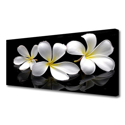 Canvas print Flowers floral white black