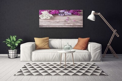 Canvas print Flowers floral white pink brown